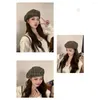 Berets Lightweight Women Hat Stylish Women's Winter Beret Plaid Print Elastic Adjustable Soft Warm Dome Lady Cap Painter