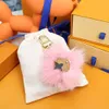 Fluffy Rabbit Hair Keychain for Women's Cute Letter Keychain Bag Car Jewelry Fashion Women's Jewelry Wedding Party Gift