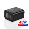 Chargeur USB C 45W PD QC 3.0, Charge rapide, adaptateur de Charge pour téléphone portable, iPhone 15 14 Samsung S24 Huawei Xiaomi