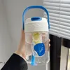 Bouteilles d'eau bouteille esthétique avec paille claire durable en plastique extérieur santé en plastique de haute qualité