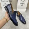 Berluti 비즈니스 가죽 신발 Oxford Calfsin Handmade 최고 품질 컬러 문지름 세트 Lefu 레이저 문신 British CasualWQ