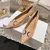 New Designers Patent Leather Pointy Pumps Heels Shoes Ankle Stiletto Sandals Heeled Metal Buckle Point Toe For Women Luxury Dress Shoe Evening Flat Women's Shoes