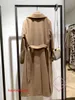 Maxmaras Cappotto da Donna Cappotto in Pelo di Cammello 23fw Nuovo Manuela Tinta Unita Colletto Polo Manica Lunga Tunica Vita Cappotto di Lana di Media Lunghezza per Donna RJIT