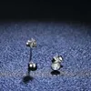 Orecchini a bottone rotondi da 3 mm con diamanti Moissanite in argento 925 Orecchini con perno alla moda per fidanzamento, matrimonio, orecchino da donna YQ240110