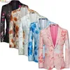 Costumes pour hommes Blazers Automne nouveau rose brodé costume veste hommes robe de soirée de mariage manteau à la mode mince mâle Blazers grande taille M-5XL 6XL T240110