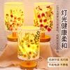 Ano novo artesanal flor seca candeeiro de mesa diy pacote material pressão lanterna nightlight crianças flor candeeiro de mesa ornamentos.