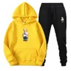 Mens Sweaters Polos Designer Hoodies Sweatpants Sweater Jacket Pulôver Cartoon Urso Redondo Pescoço Algodão Inverno Longsleeved Novo Casual Impresso Hoodie Terno