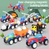 3D Magnetic Blocks Car Toys Magnet Sticks Metal Balls Designer Constructor Set Vehicle building blocks 240110