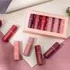 6PCS Set Set Waterproof Matte Lip Gloss trwający nie blaskowy aksamitne szminki Makijaż Makijaż Batom Mothers Day Prezent 240110