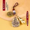 Keychains 중국 Zodiac Fengshui 여자를위한 키 체인 남성 빈티지 키 반지 행운 5 황제 돈 유인 연도 생일 선물