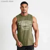 Men's Tank Tops Summer New Fitness Sports Sleeveless T-shirt Korean Version Loose Breathable Training Vest Basketball Clothes Men's Bullet T240110