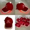 Berets Glitter LED Glowing Baseball Cap Festival Cartoon Pattern Hat For Adult Teens