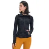 Winter Neue Kapuzenjacke Reißverschluss Yoga-Outfits Outdoor-Sport-Fitness-Mantel für Frauen Top Anti-Shrink Weiß Athleisure Langarm-Sportbekleidung