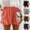 Skirts Women Cool Cotton Summer Shorts Lounge Beach Shorts Ruffle Hem with Pockets Light Quick Drying Pant Loose Casual Pants Sec88