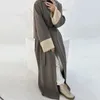 Vêtements ethniques Patchwork Dubai Abaya Poignets larges Poches latérales Kimono Femmes musulmanes Islamique Élégant Hijabi Outwear Ramadan (Pas d'intérieur)