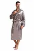 Pigiama da uomo in raso di seta Sleepwear Robes Accappatoio Camicia da notte S~3XL 240110