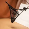 3PC Lace sexy women's underwear plus size V-shaped sexy transparent hollow lace thong women's clothing women's clothing 230110