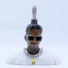 Personalisierte Moissanit-Anhänger-Halskette für Herren, hochwertiger Hand-Emaille-Anhänger mit individueller 3D-Skulptur