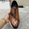 Berluti Business Leather Shoes Oxford Calfskin Handmade Top Quality Berluti dernière mise à niveau FastTrack coupe basse sports et course décontractée sont populaireswq