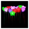 Inne świąteczne zapasy imprezowe LED Flashing Light Up Sticks Glosing Rose Heart Magic Wands Party Night Activent Concert Carniva Dhkw2