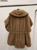 Płaszcz alpaki maxmaras wełniany płaszcz ten sam materiał Maxmara Girl Kupuje 23 jesień/zima polar jedwabna kamizelka bez rękawów w Mediolanie