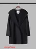 Maxmaras Womens Cashmere Coat Valdesse Çift Varlıklı Su Ripple Ceket Kısa Kapşonlu Yulaf Cli Maxmara CAS RJDV