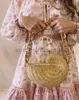 Shoulder Bags Fashion Thick Chains Rattan Conch Women Shoulder Bags Design Wicker Woven Handbags Luxury Summer Beach Str Bag Bali Purse 2023stylishhandbagsstore