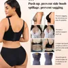 Kadın şekillendiricileri Kadın Derin Kupa Sütyen Geri Sakla Yağ Tam Kapsama Shapewear ile Baliye İçerik Push Up Sports T gömlek sütyenleri