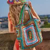 Umhängetaschen Bohemian Paisley het Damen Umhängetaschen Stricken Große Einkaufstasche Lässige Damenhandtaschen Große Shopper Geldbörsen Sommer Strand Bagblieberryeyes