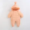 born baby quilted jumpsuit boys and girls plus velvet thick cartoon romper toddler cotton clothes autumn winter 240109