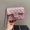 Mini bolsa crossbody feminina brilhante matelassê corrente acolchoada tendência bolsa de ombro vintage com aba bolsa de moedas de luxo porta cartão mala retrô bolsa de axilas pochete