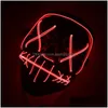 Party Masks Led Light Mask Up Funny From The Purge Election Year Great For Festival Cosplay Halloween Costume Drop Delivery Home Garde Dh5Vt