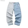Women's Pants Capris 2022 American Patchwork Jeans Streetwear Hip Hop Contrast rippade raka byxor HARAJUKU Baggy denim Casual Cargo Pants Menl240110