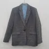 Französisch S Familie 22 Herbst/Winter Vintage Elegante Temperament Farbige Thousand Bird Plaid Woolen One Button Anzug Mantel 240109