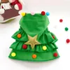 Cat Costumes Cute Pet Cape Festive Christmas Cloak With Plush Ball Star Decor Ruffle Hem Winter Holiday Dog Costume For Year