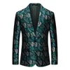 Giacca da uomo con paillettes argento Giacca da uomo moda slim Cappotto da cerimonia nuziale Stampa Jaqueta Oro Verde Blu Terno Masculino M-5XL 6XL 240109