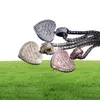 Projektant Naszyjnik serca Męski Hip Hop Biżuteria Zakrączona wisiorek Diamentowy klapka w zawieszanie ramy luksusowe urok Bling złoto srebro 8721256