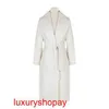 Maxmaras Женское кашемировое пальто Maxmara Studio Женская коллекция Loriana Off White Wool Long Lo Rjqj