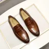 FELIX CHU Heren Penny Loafers Leren Schoenen Echt Leer Elegante Bruiloft Casual Kleding Schoenen Bruin Zwarte Schoenen voor Mannen 240109