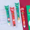 20pcs عيد الميلاد Glitter 10 ألوان Point Pen Pens لكتابة أقلام Kawaii لكتابة Kawai Stationery Ball Point Pen الجمالية 240109
