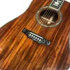 41-tums all-koa trä ebenholts fingerplatta, abalon inlagd akustisk gitarr