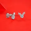 Stud Exquisite ELK Deer Moissanite 925 Sterling Silver Earrings For Women Piercing Luxury Jewelry Christmas Gift Friend YQ240110