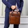 Westal Men's Shoulder Bags äkta läder crossbody messenger väska för 133 tums bärbar kortfölj stor kapacitet rese handväska 240110