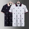 Polos de diseñador para hombre, Polos de lujo, camiseta informal para hombre, camiseta con estampado de letras de abeja y serpiente, camiseta bordada a la moda para hombre de calle