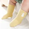 3ペア/ロット秋の子供服コットンソフトボーンレスルーズエラスティック弾性幼児ベビーミドルチューブ非スリップフロアソックス240109