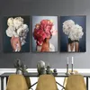 Oil Painting Color Sexy Figure Flower Hanging Canvas Frameless Mural Living Room Decoration Core Drop Delivery Otemh