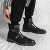 Britischer Stil Leder Herren Retro Braun Bequeme Wildlederstiefel für Herren Mode High Top Spitzschuh Herren Freizeitschuhe