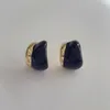 Stud Earrings 2024 Vintage Irregular Contrast Color Enamel For Women Girls Simple Temperament Metal Jewelry Gift