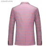 Men's Suits Blazers Red Striped Plaid Suit 3-piece Men's Wedding Party Dress Jacket and Pants Vest Fashion Slim Men Blazer Coat Trousers Waistcoat T240110