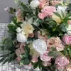 Arrangement de boules de fleurs de mariage, pièce maîtresse de mariage faite à la main, boules de fleurs artificielles en roses rouges et blanches